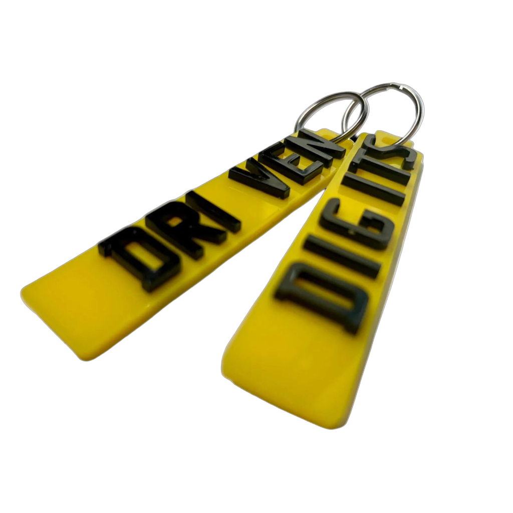 Oversized Number Plate Key Ring