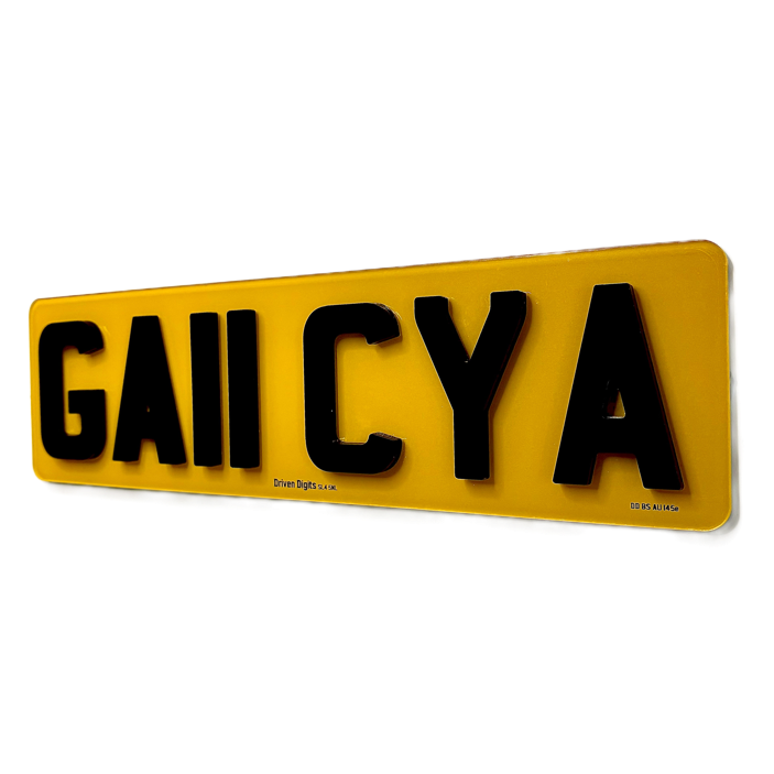 Shortened rear 16 inch plate with 6mm 4D lettering