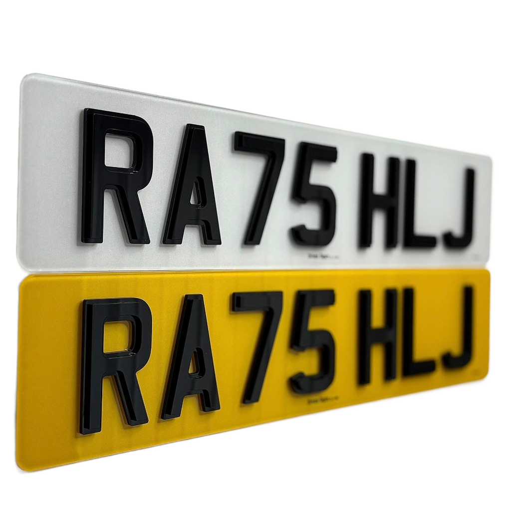 Obsidian Staggered 4D Number Plates (UK Legal)