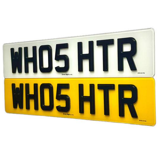 Obsidian Staggered 4D Number Plates (UK Legal)