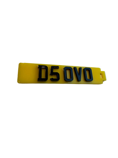 Oversized Number Plate Key Ring