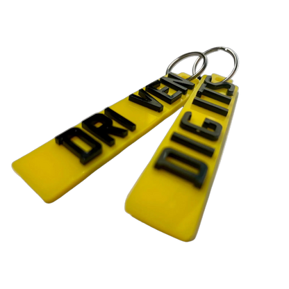 Oversized Number Plate Key Ring