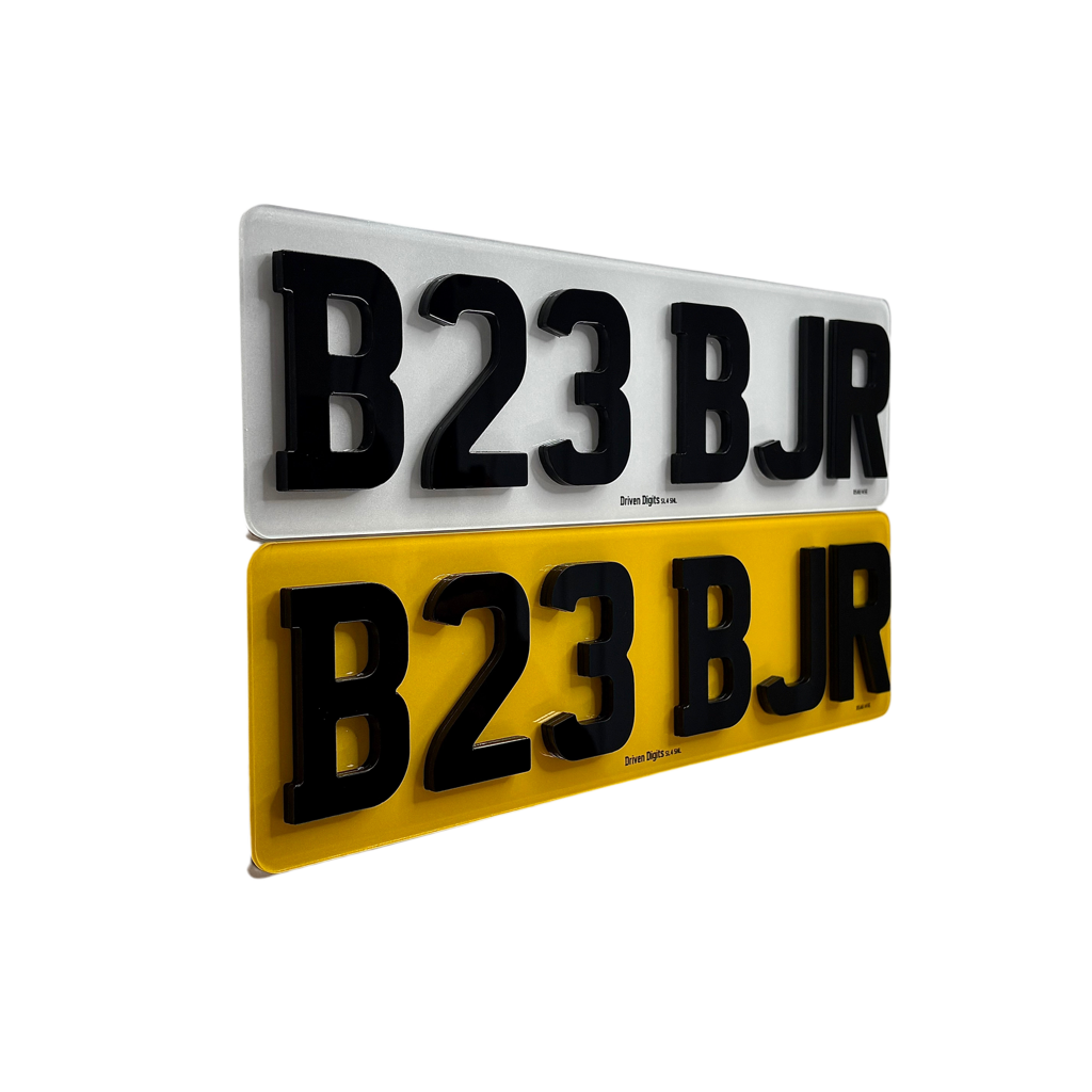 Front and rear 4D 6mm number plates UK