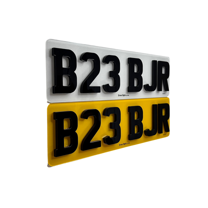 Front and rear 4D 6mm number plates UK