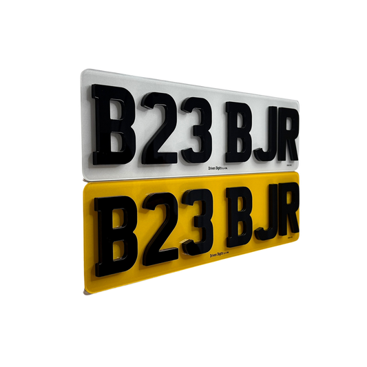 Front and rear 4D 6mm number plates UK