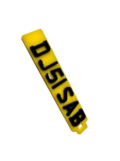 Oversized Number Plate Key Ring