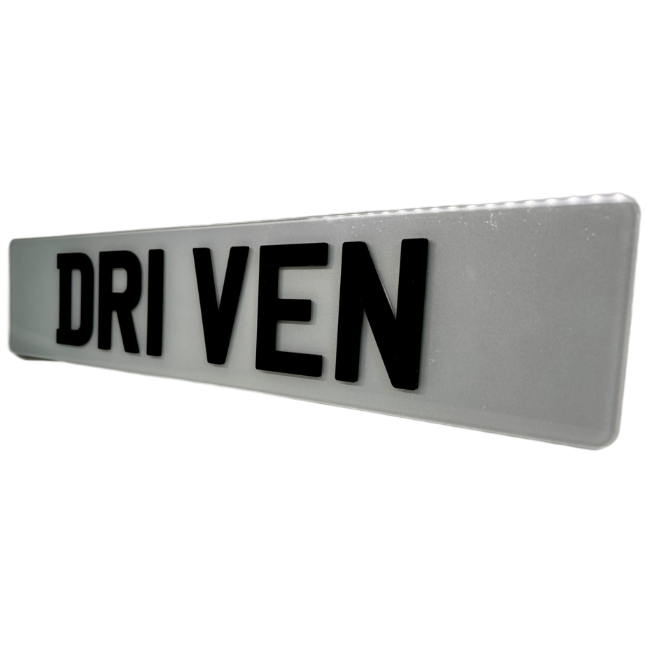 DRIVEN 4D number plate