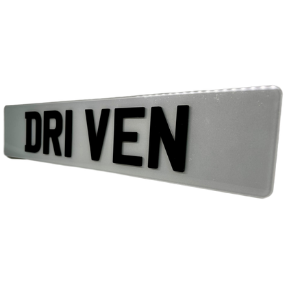 DRIVEN 4D number plate
