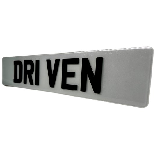 DRIVEN 4D number plate