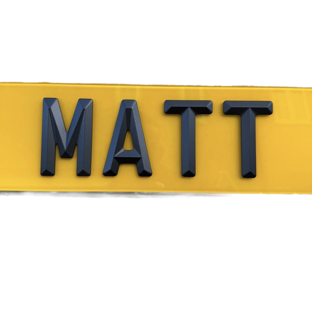 Matte 4D Retro Number Plates UK
