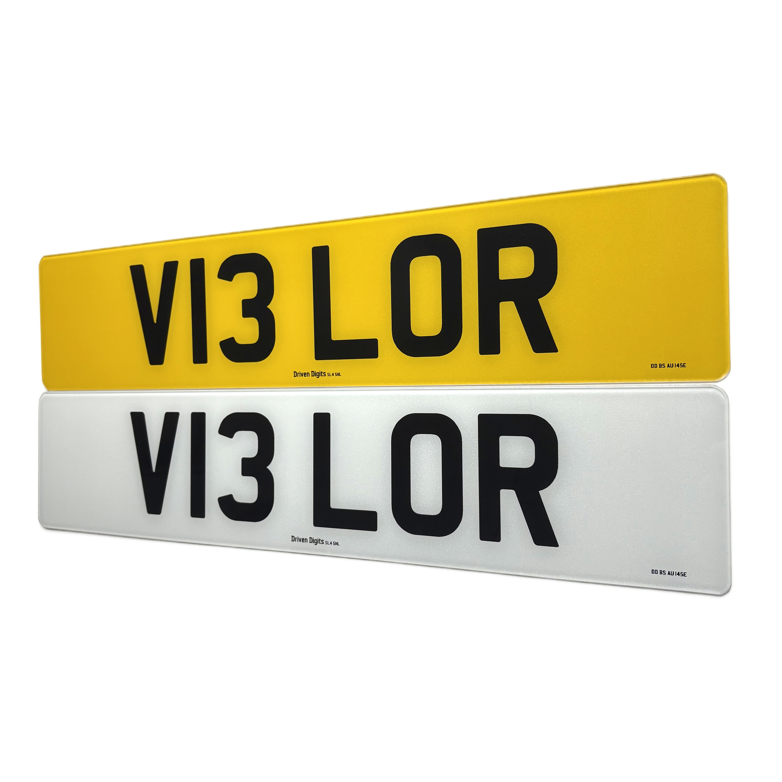 Standard size printed number plates