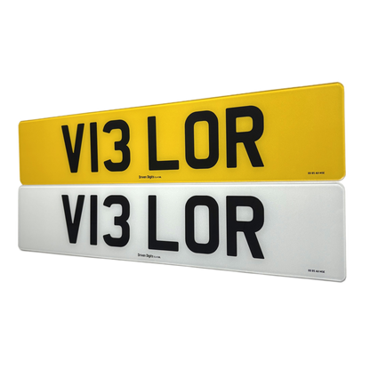 Standard size printed number plates