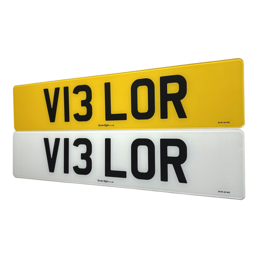 Standard size printed number plates