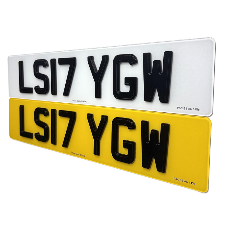Obsidian Staggered 4D Number Plates (UK Legal)